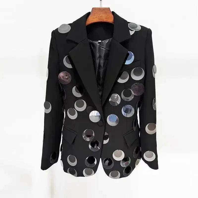 Women’s Big Sequins Blazer – Glam Statement - HalleBeauty